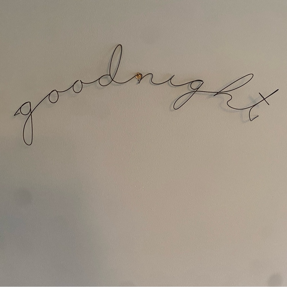 Minimalist Black Cursive Goodnight Wall Art